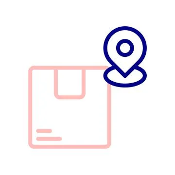 Package Location icon, to track the shipment. Stock Illustration