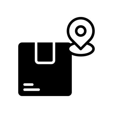 Package Location icon, to track the shipment. Stock Illustration