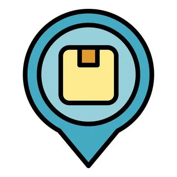Package location icon vector flat Illustrazione stock