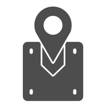 Package location solid icon. Cargo location vector illustration isolated on 스톡 일러스트
