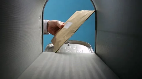 A package in the mail box Video stock 9191754