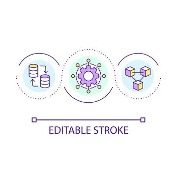 Package management system loop concept icon Stock Illustration