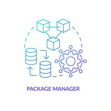 Package manager blue gradient concept icon Stock Illustration