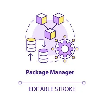 Package manager concept icon Stock Illustration