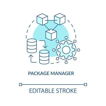 Package manager turquoise concept icon Stock Illustration