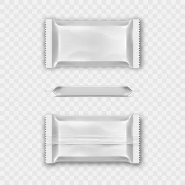 Package mockup. Snack pack pouch. Blank sachet or lunch bar wrap. Foil cookie 스톡 일러스트