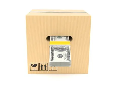 Package with money inside 스톡 일러스트