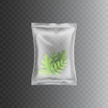 Package or bag retail packaging mockup vector isolated on transparent background Illustrazione stock