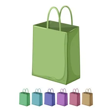 Package paper bag cartoon vector graphic Illustration