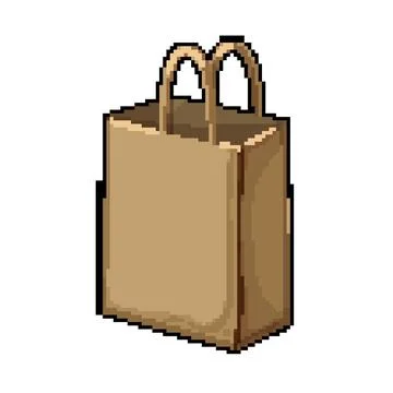 Package paper bag pixel art vector illustration Illustration