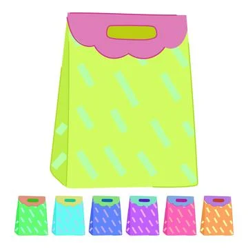 Package paper bag vector cartoon graphic Illustration