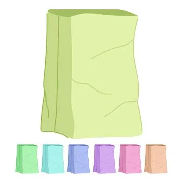 Package paper lunch bag vector cartoon graphic Stock Illustration