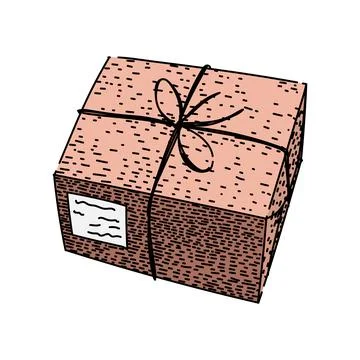 Package parcel sketch hand drawn vector イラスト素材