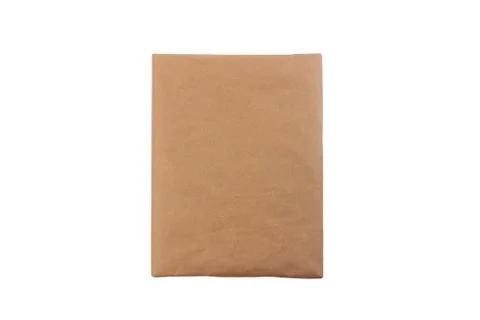 Package parcel wrapped in wrapping paper isolated on a white background top v Foto stock