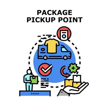 Package pickup point service for online orders Stock Illustration