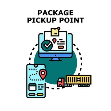 Package pickup point vector concept illustration 스톡 일러스트
