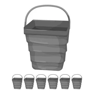 Package plastic bucket container cartoon vector graphic Illustration