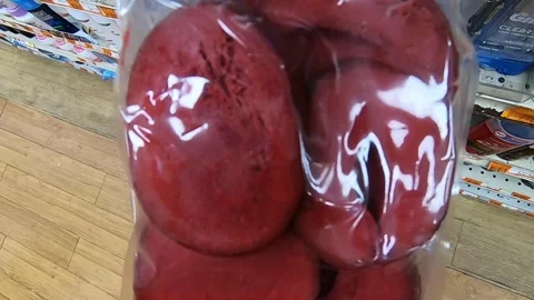 Package of preserved or red mango slices aka "red mango" Video stock 340859884