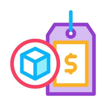 Package price tag icon vector outline illustration Stockillustratie