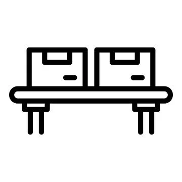 Package production icon outline vector. Factory process Illustrazione stock