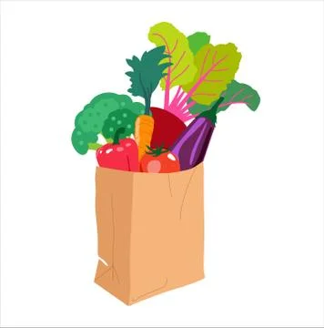 Package with products from the store Illustrazione stock