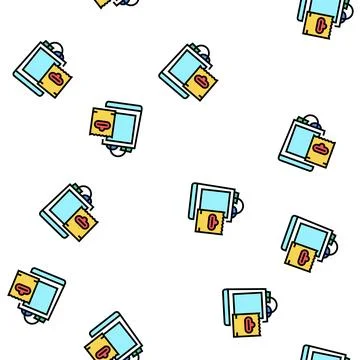 Package with purchases vector seamless pattern Stockillustratie