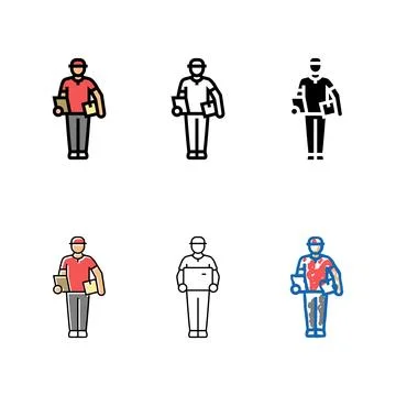 Package range courier color icon vector 库存插图