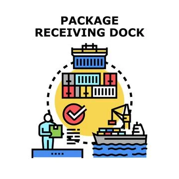 Package receiving dock concept for logistics Stock Illustration