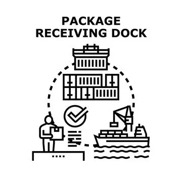 Package receiving dock concept for logistics Stock Illustration