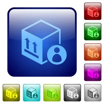 Package recipient color square buttons 스톡 일러스트