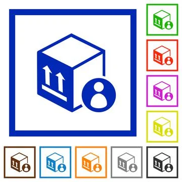 Package recipient flat framed icons Stock Illustration
