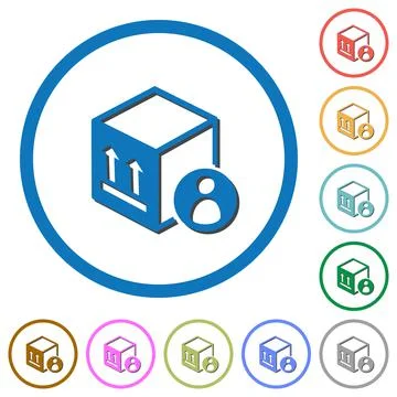 Package recipient icons with shadows and outlines Stock Illustration