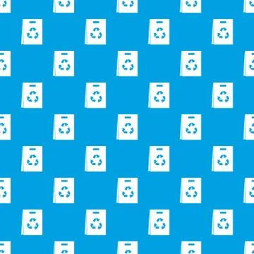 Package recycling pattern seamless blue Stock Illustration