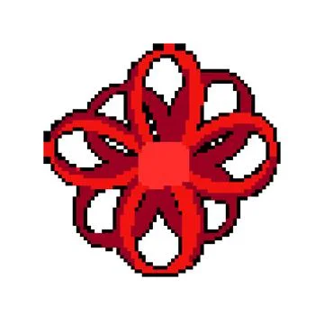 Package red bow pixel art vector illustration Illustrazione stock