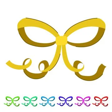 Package red bow ribbon vector cartoon graphic Stock Illustration