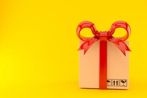 Package with red ribbon Stock Illustration