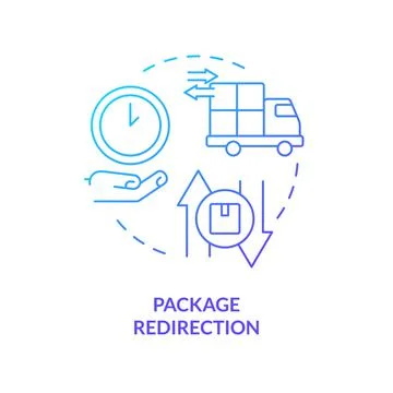 Package redirection blue gradient concept icon 스톡 일러스트
