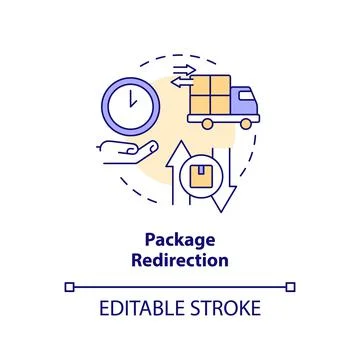Package redirection concept icon Stock Illustration