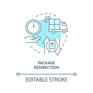 Package redirection turquoise concept icon Illustrazione stock