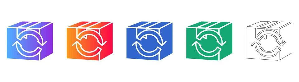 Package Refresh and Circular Update Icons Stock Illustration