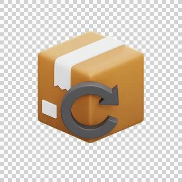 Package return 3D Illustrations, 3D rendering Stock Illustration