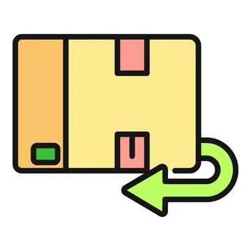 Package with return arrow for shipping logistic refund Stock Illustration