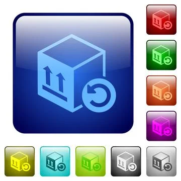 Package return color square buttons Stock Illustration