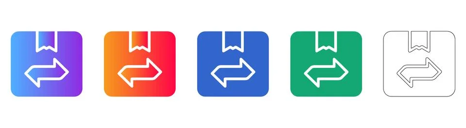 Package Return Icons for E commerce Logistics Stock Illustration