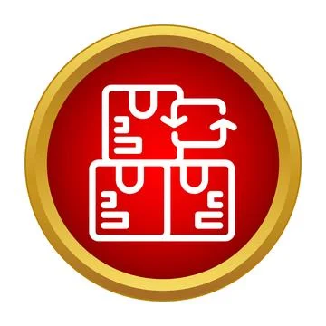 Package return logistics with cardboard boxes icon Stock Illustration