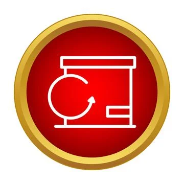Package return process icon with delivery box and arrow Illustrazione stock