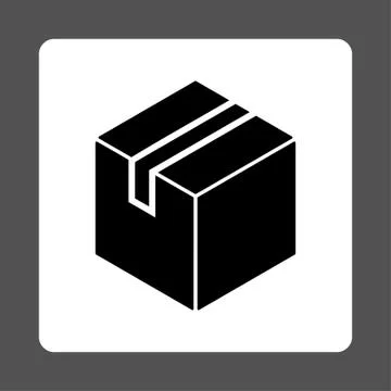 Package Rounded Square Button Stock Illustration