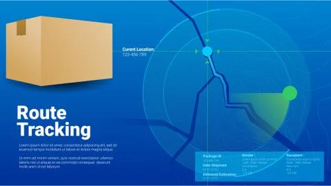 Package route delivery position  tracking concept modern  vector illustration Stock Illustration