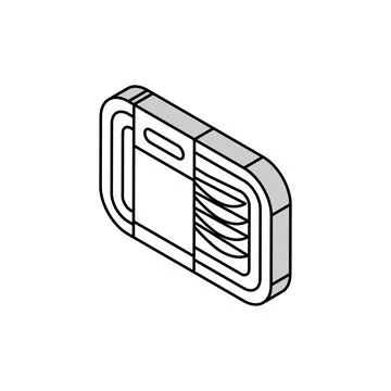 Package salmon isometric icon vector illustration イラスト素材