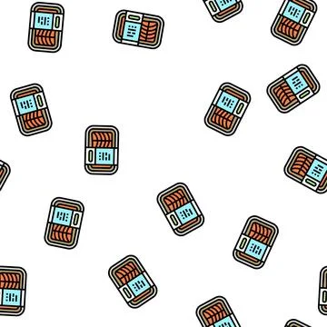 Package salmon vector seamless pattern イラスト素材
